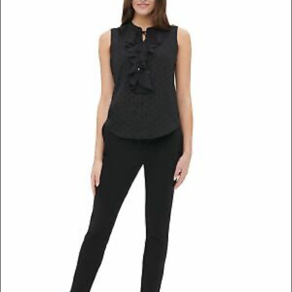 TOMMY HILFIGER Black Ruffled Sleeveless Tunic